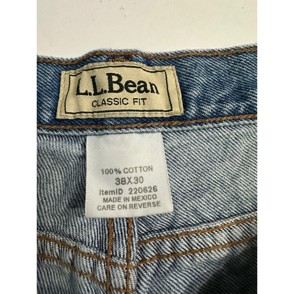 VTG LL Bean Jeans Mens 38X30 Blue Denim Classic Fit Med Wash 90's Y2K - Picture 6 of 8